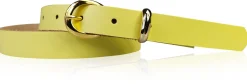 MIA 2 Damen Ledergürtel Echtleder 2 cm Gürtelschnalle und Schlaufe vergoldet