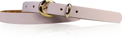 MIA 2 Damen Ledergürtel Echtleder 2 cm Gürtelschnalle und Schlaufe vergoldet