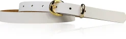 MIA 2 Damen Ledergürtel Echtleder 2 cm Gürtelschnalle und Schlaufe vergoldet