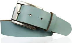 MILANO: Basic Gürtel 4 cm aus echtem Leder mit schöner altsilbernen Gürtelschnalle
