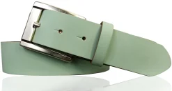 MILANO: Basic Gürtel 4 cm aus echtem Leder mit schöner altsilbernen Gürtelschnalle