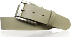 MILANO: Basic Gürtel 4 cm aus echtem Leder mit schöner altsilbernen Gürtelschnalle