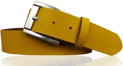 MILANO: Basic Gürtel 4 cm aus echtem Leder mit schöner altsilbernen Gürtelschnalle