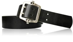 Militärgürtel 4,7cm breit, 4 mm dickes Vollrindleder, Doppeldornschnalle mit Drehgelenk