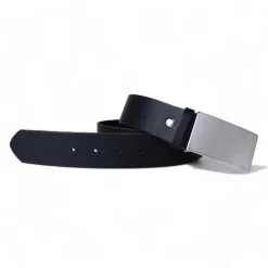 MODISCHER CASUAL GÜRTEL: Ledergürtel, 3,8 cm breit, silberne Gürtelschnalle, kürzbar