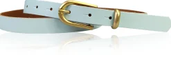 PALERMO schmaler 2 cm Damen Ledergürtel mit goldener Gürtelschnalle & Schlaufe