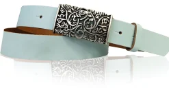 PARKSIDE dekorativer Damen Ledergürtel 3 cm, echt Ledergürtel, floraler Gürtelschnalle