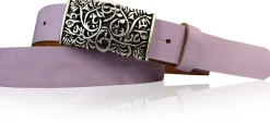 PARKSIDE dekorativer Damen Ledergürtel 3 cm, echt Ledergürtel, floraler Gürtelschnalle