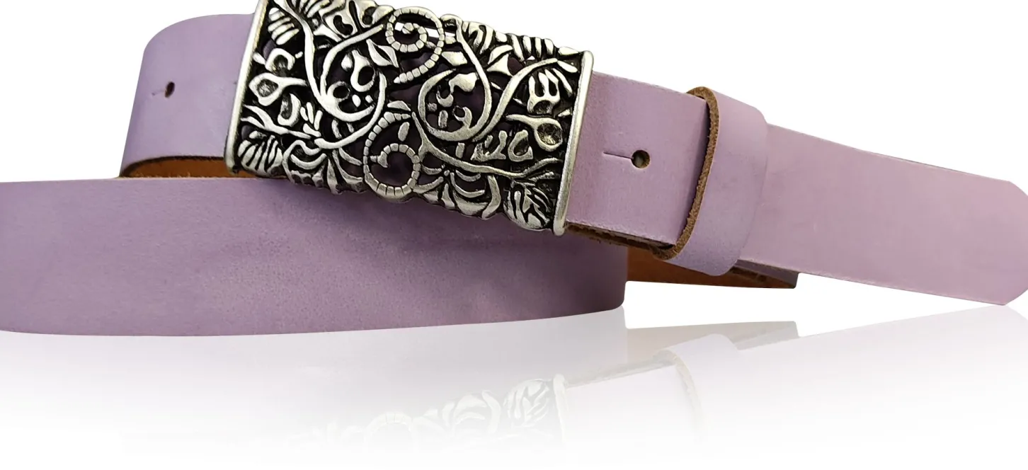 PARKSIDE dekorativer Damen Ledergürtel 3 cm, echt Ledergürtel, floraler Gürtelschnalle