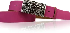 PARKSIDE dekorativer Damen Ledergürtel 3 cm, echt Ledergürtel, floraler Gürtelschnalle