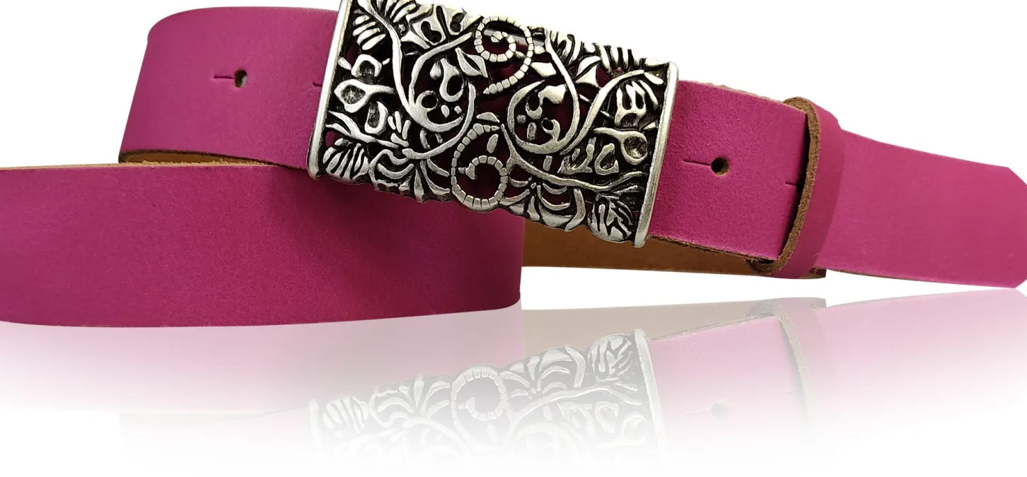 PARKSIDE dekorativer Damen Ledergürtel 3 cm, echt Ledergürtel, floraler Gürtelschnalle