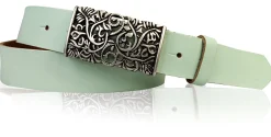 PARKSIDE dekorativer Damen Ledergürtel 3 cm, echt Ledergürtel, floraler Gürtelschnalle