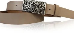 PARKSIDE dekorativer Damen Ledergürtel 3 cm, echt Ledergürtel, floraler Gürtelschnalle
