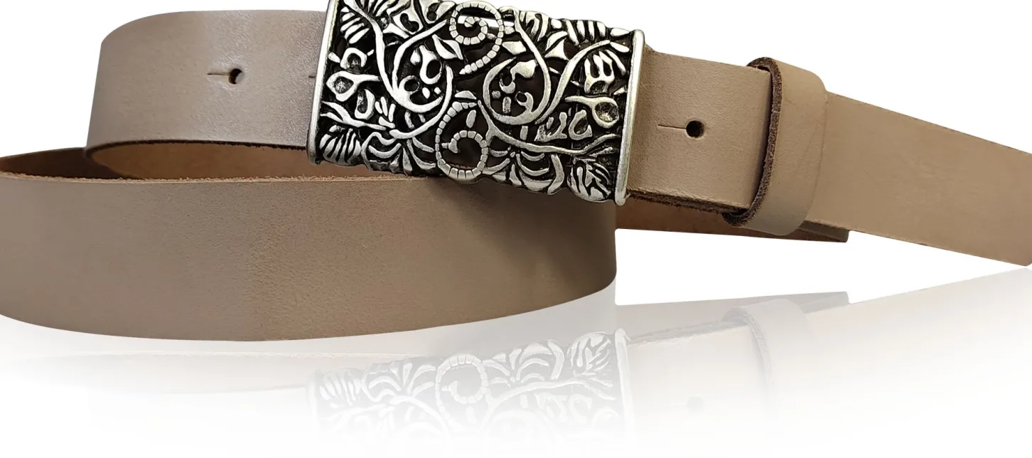 PARKSIDE dekorativer Damen Ledergürtel 3 cm, echt Ledergürtel, floraler Gürtelschnalle