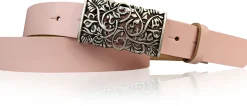 PARKSIDE dekorativer Damen Ledergürtel 3 cm, echt Ledergürtel, floraler Gürtelschnalle