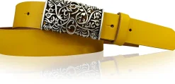 PARKSIDE dekorativer Damen Ledergürtel 3 cm, echt Ledergürtel, floraler Gürtelschnalle