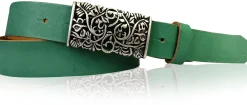 PARKSIDE dekorativer Damen Ledergürtel 3 cm, echt Ledergürtel, floraler Gürtelschnalle