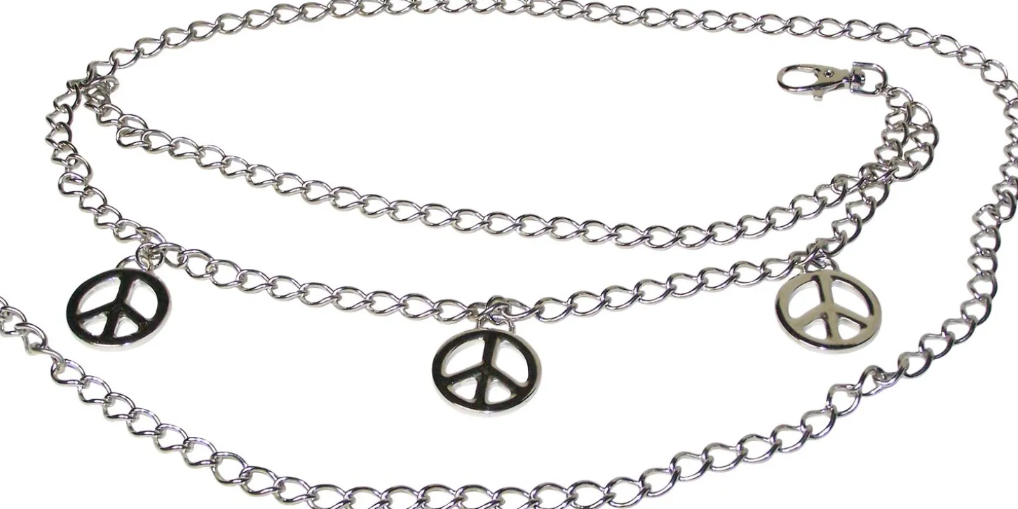 PEACE: Kettengürtel mit schönen peace Anhängern, verstellbar