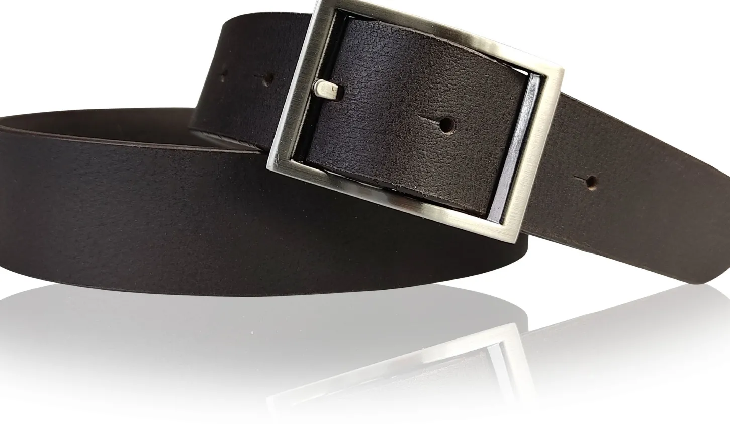 PESARO eleganter Anzuggürtel 35 mm, hochwertiges Leder, hochwertige Gürtelschnalle, kürzbar