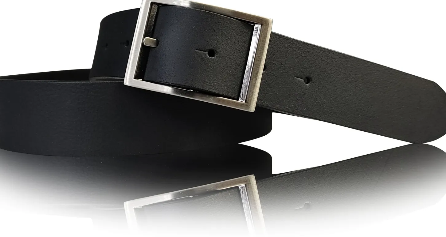PESARO eleganter Anzuggürtel 35 mm, hochwertiges Leder, hochwertige Gürtelschnalle, kürzbar