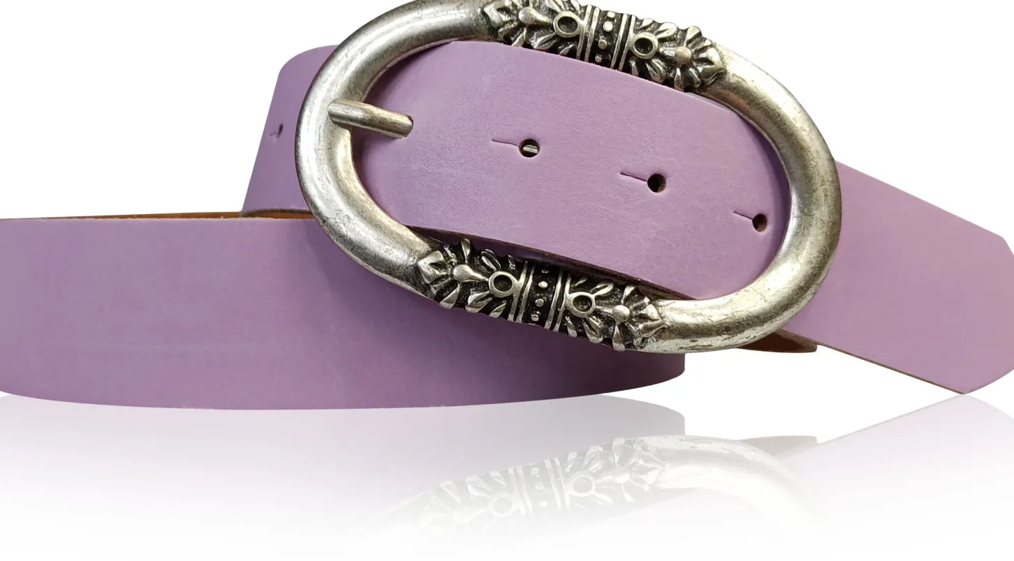 PIACENCA: Damen Ledergürtel 3,6 cm mit ovaler Gürtelschnalle und Arabesken