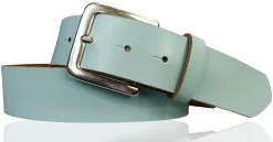 PISA: dezenter basic Gürtel 4 cm aus echtem Leder mit silberner Gürtelschnalle