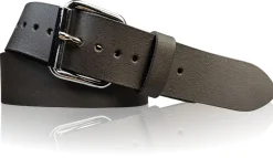 Robuster Arbeitsgürtel aus dickem Leder, Stahl Rollschnalle, multiple Lochung für Flexibilität, 4 cm