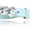 SAINT-TROPEZ schmaler Damen Ledergürtel 1,8 cm, Gürtelschnalle im Kettendesign silber