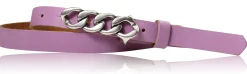 SAINT-TROPEZ schmaler Damen Ledergürtel 1,8 cm, Gürtelschnalle im Kettendesign silber