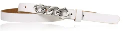 SAINT-TROPEZ schmaler Damen Ledergürtel 1,8 cm, Gürtelschnalle im Kettendesign silber
