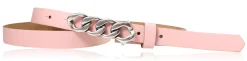SAINT-TROPEZ schmaler Damen Ledergürtel 1,8 cm, Gürtelschnalle im Kettendesign silber