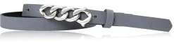 SAINT-TROPEZ schmaler Damen Ledergürtel 1,8 cm, Gürtelschnalle im Kettendesign silber