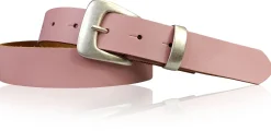 SALERNO: 3 cm Damen Ledergürtel mit passender Schlaufe in mattsilber