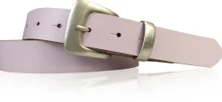 SALERNO: 3 cm Damen Ledergürtel mit passender Schlaufe in mattsilber