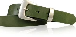 SALERNO: 3 cm Damen Ledergürtel mit passender Schlaufe in mattsilber