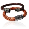 schlichtes Armband aus geflochtener Lederkordel mit tollen Verschluss