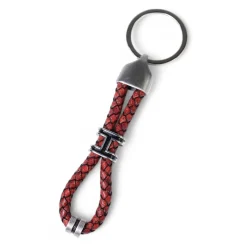 Schlüsselanhänger mit Lederkordel und tollen Zierteilen, Edelstahl Kappe