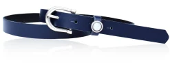 Schmaler Damen Ledergürtel 2,2 cm mit versilberter Hufeisen Gürtelschnalle, Zier Perle