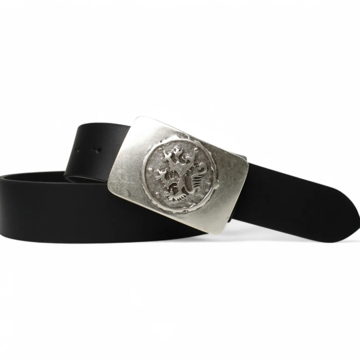 SEPP Trachtengürtel mit bayerischer Gürtelschnalle in Altsilber, 4 cm