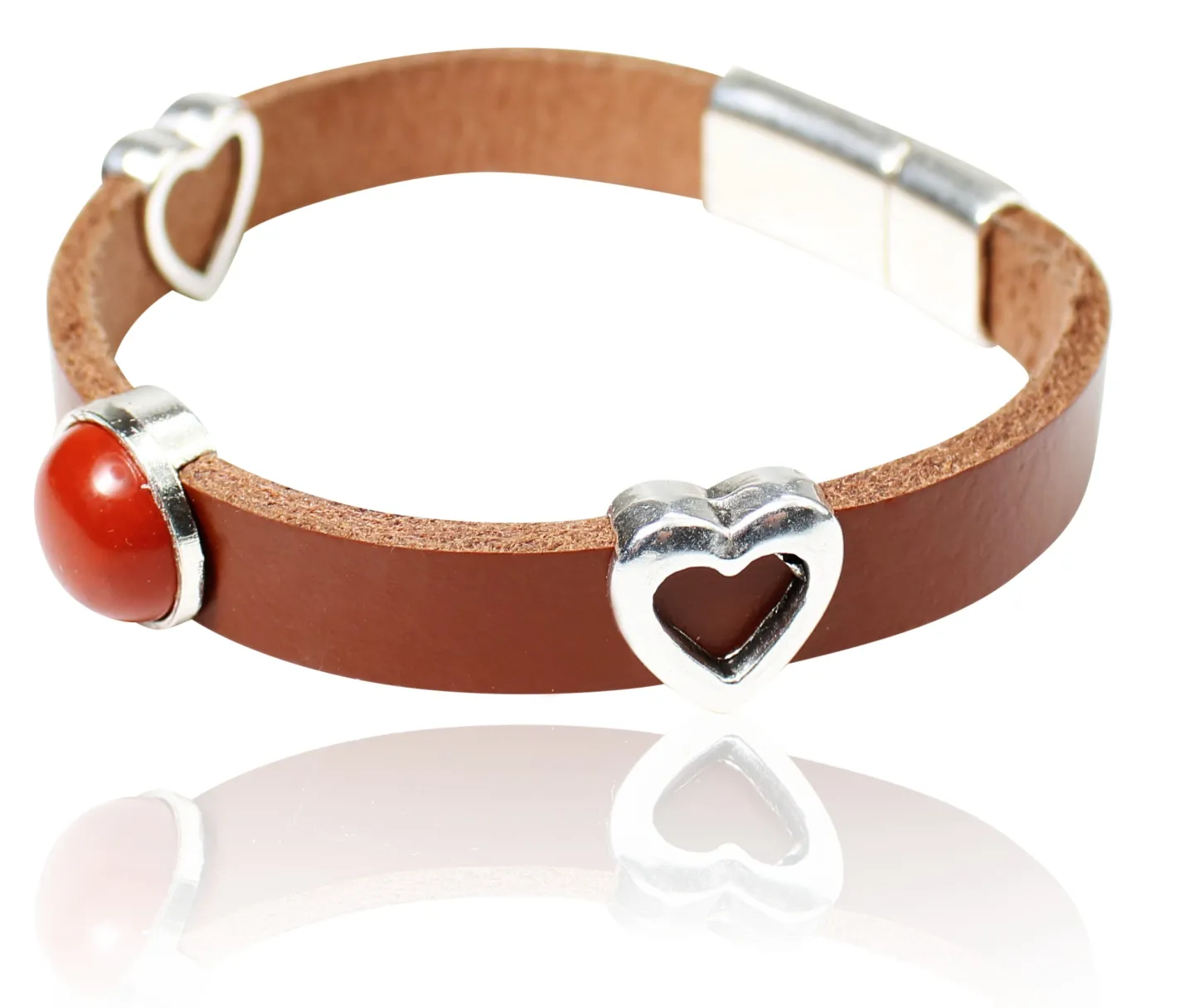 süßes Lederarmband für Damen mit silbernen Zierteilen, tolle Farben