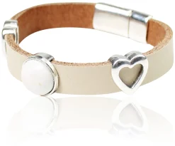 süßes Lederarmband für Damen mit silbernen Zierteilen, tolle Farben