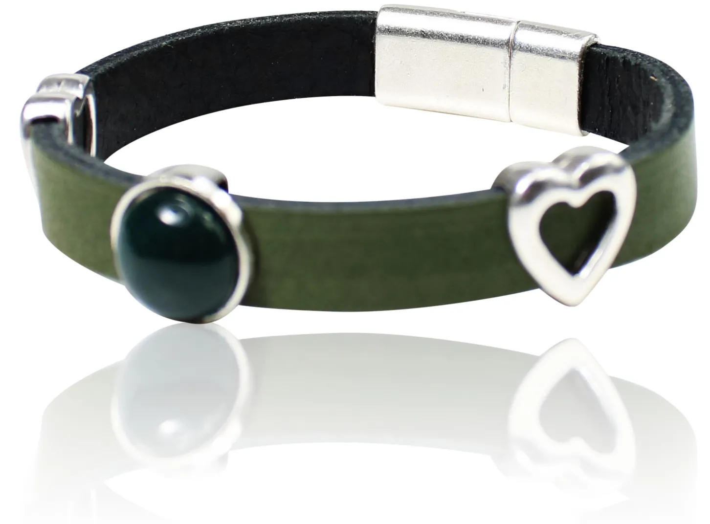 süßes Lederarmband für Damen mit silbernen Zierteilen, tolle Farben