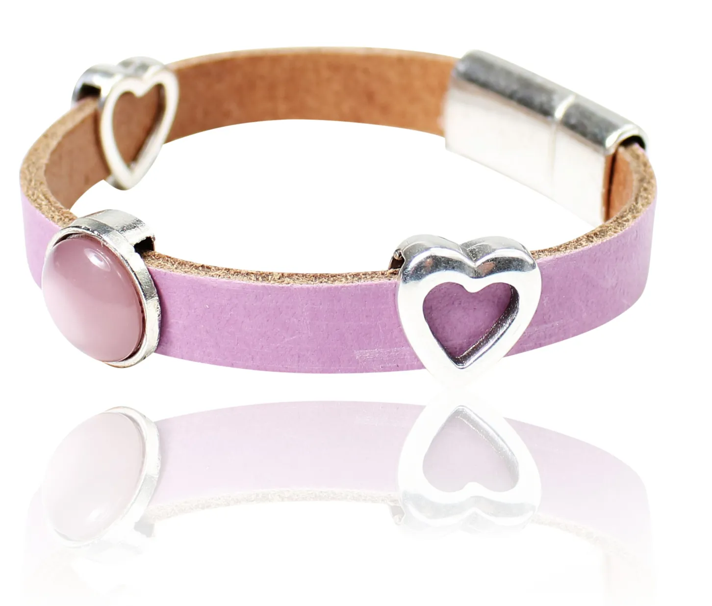 süßes Lederarmband für Damen mit silbernen Zierteilen, tolle Farben