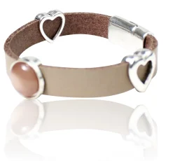 süßes Lederarmband für Damen mit silbernen Zierteilen, tolle Farben