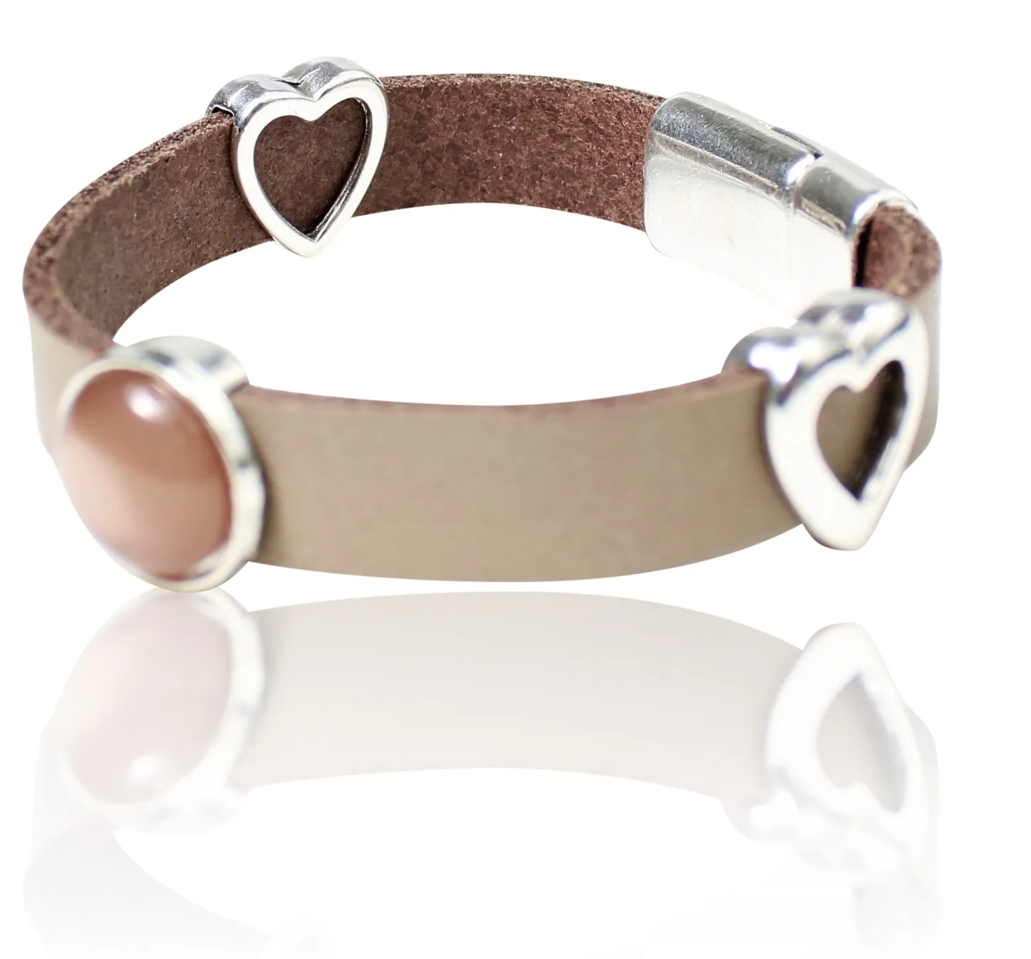 süßes Lederarmband für Damen mit silbernen Zierteilen, tolle Farben