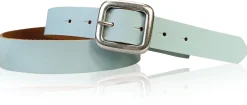 SIENA: basic Jeansgürtel 3 cm mit quadratischer silberner Gürtelschnalle, echt Ledergürtel