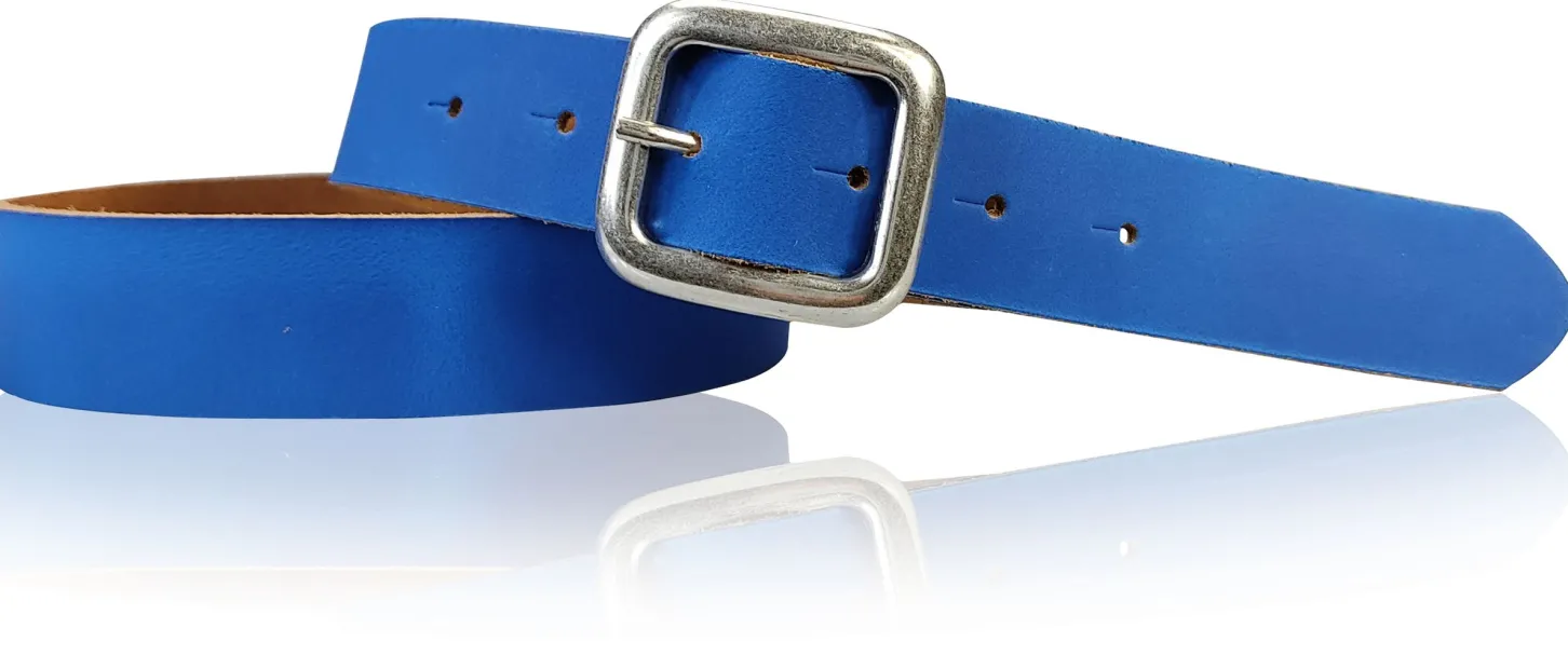 SIENA: basic Jeansgürtel 3 cm mit quadratischer silberner Gürtelschnalle, echt Ledergürtel