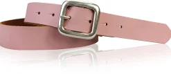 SIENA: basic Jeansgürtel 3 cm mit quadratischer silberner Gürtelschnalle, echt Ledergürtel