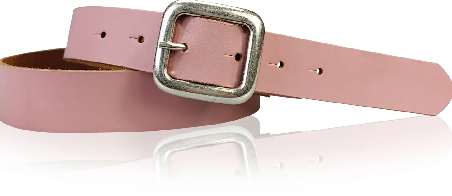 SIENA: basic Jeansgürtel 3 cm mit quadratischer silberner Gürtelschnalle, echt Ledergürtel