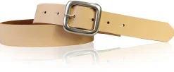 SIENA: basic Jeansgürtel 3 cm mit quadratischer silberner Gürtelschnalle, echt Ledergürtel